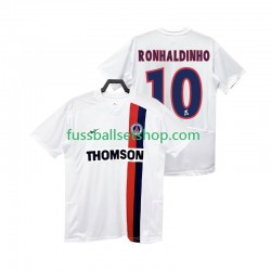 Günstige Fußball Trikotsatz Paris Saint-Germain RONHALDINHO 10 2003 Retro Herren Auswärtstrikot 2002 Kurzarm