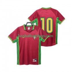 Günstige Fußball Trikotsatz Portugal 10 Retro Herren Heimtrikot 1998 Kurzarm