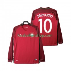 Günstige Fußball Trikotsatz Portugal BERNARDO 10 2016 Retro Herren Heimtrikot Langarm