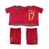 Günstige Fußball Trikotsatz Portugal Cristiano Ronaldo 17 Retro Kinder Heimtrikot 2006 Kurzarm