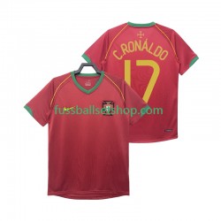 Günstige Fußball Trikotsatz Portugal Crstiano Ronaldo 17 Retro Herren Heimtrikot 2006 Kurzarm