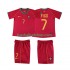 Günstige Fußball Trikotsatz Portugal FIGO 7 Retro Kinder Heimtrikot 2006 Kurzarm