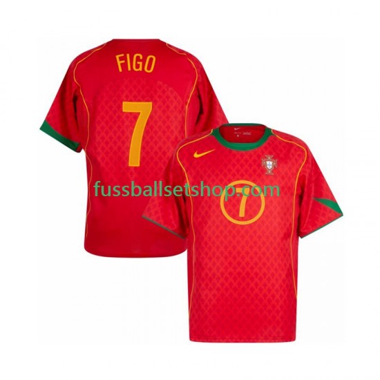 Günstige Fußball Trikotsatz Portugal Figo 7 2004 Retro Herren Heimtrikot Kurzarm