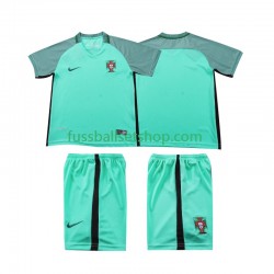Günstige Fußball Trikotsatz Portugal 2016 Retro Kinder Auswärtstrikot Kurzarm
