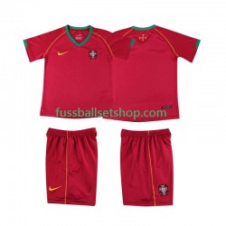 Günstige Fußball Trikotsatz Portugal Retro Kinder Heimtrikot 2006 Kurzarm