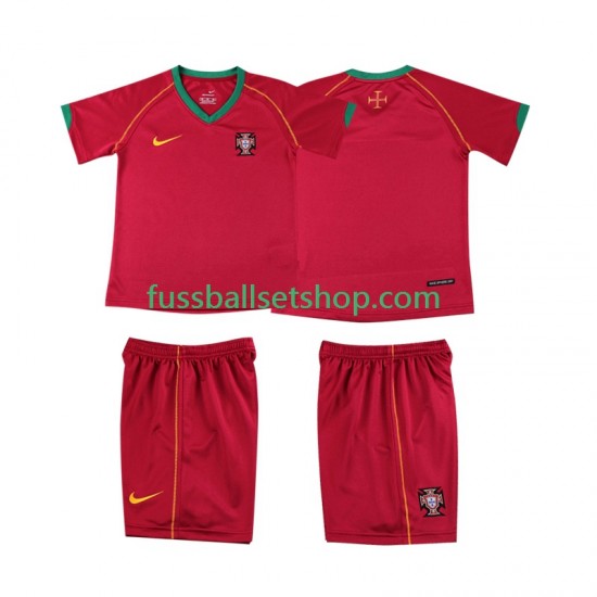 Günstige Fußball Trikotsatz Portugal Retro Kinder Heimtrikot 2006 Kurzarm