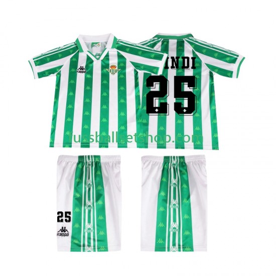 Günstige Fußball Trikotsatz Betis Sevilla FINIDI 25 1996 1997 Retro Kinder Heimtrikot Kurzarm