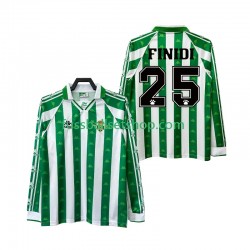 Günstige Fußball Trikotsatz Betis Sevilla FINIDI 25 1996 1997 Retro Herren Heimtrikot Langarm