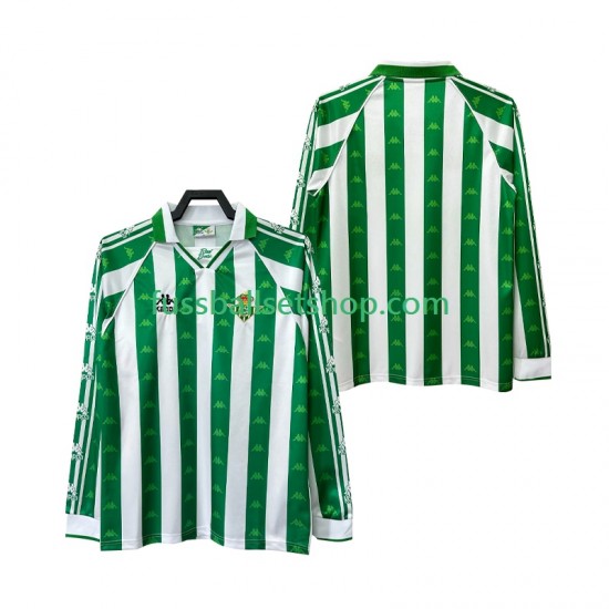 Günstige Fußball Trikotsatz Betis Sevilla 1996 1997 Retro Herren Heimtrikot Langarm