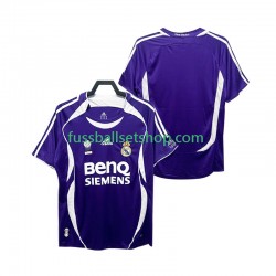 Günstige Fußball Trikotsatz Real Madrid 2007 Retro Herren Auswärtstrikot 2006 Kurzarm