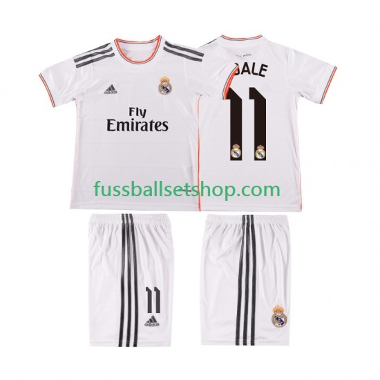 Günstige Fußball Trikotsatz Real Madrid BALE 11 2013 2014 Retro Kinder Heimtrikot Kurzarm