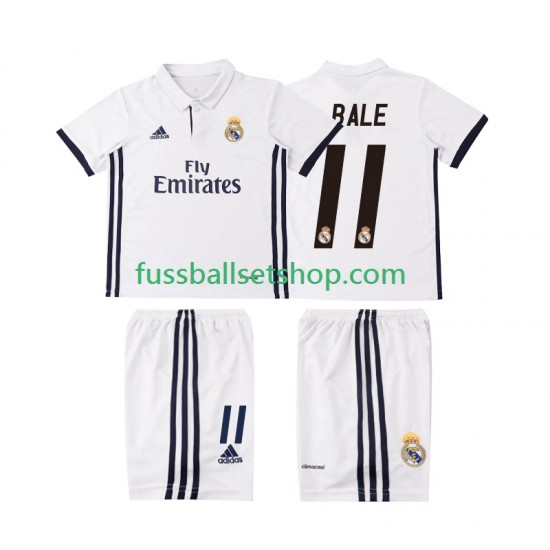 Günstige Fußball Trikotsatz Real Madrid BALE 11 2016 2017 Retro Kinder Heimtrikot Kurzarm