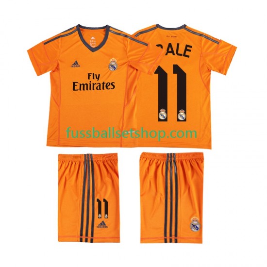 Günstige Fußball Trikotsatz Real Madrid BALE 11 2013 2014 Retro Kinder Ausweichtrikot Kurzarm