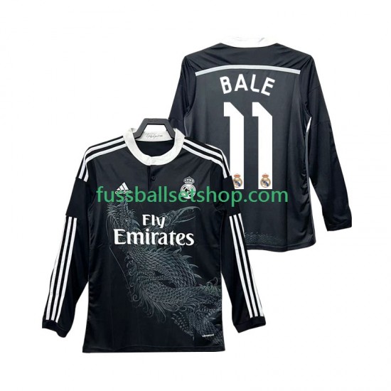 Günstige Fußball Trikotsatz Real Madrid BALE 11 2014 2015 Retro Herren Ausweichtrikot Langarm