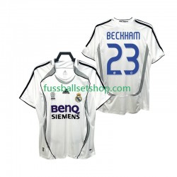 Günstige Fußball Trikotsatz Real Madrid BECKHAM 23 2007 Retro Herren Heimtrikot 2006 Kurzarm
