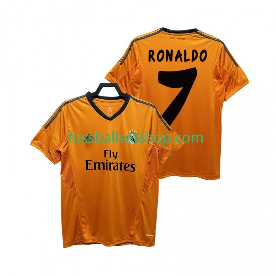 Günstige Fußball Trikotsatz Real Madrid CRISTIANO RONALDO 7 2013 2014 Retro Herren Ausweichtrikot Kurzarm