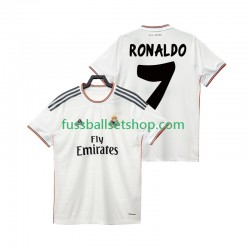 Günstige Fußball Trikotsatz Real Madrid Cristiano Ronaldo 7 2013 2014 Retro Herren Heimtrikot Kurzarm
