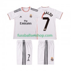 Günstige Fußball Trikotsatz Real Madrid Cristiano Ronaldo 7 2013 2014 Retro Kinder Heimtrikot Kurzarm