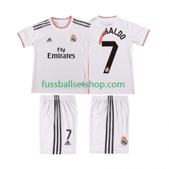 Günstige Fußball Trikotsatz Real Madrid Cristiano Ronaldo 7 2013 2014 Retro Kinder Heimtrikot Kurzarm