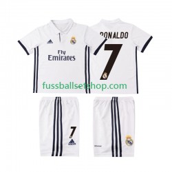 Günstige Fußball Trikotsatz Real Madrid Cristiano Ronaldo 7 2016 2017 Retro Kinder Heimtrikot Kurzarm