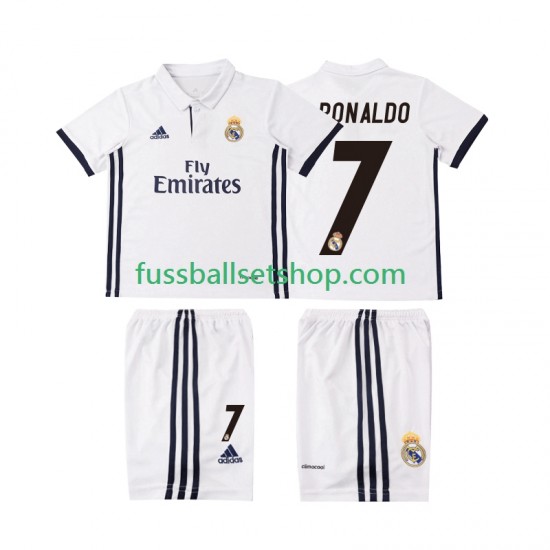 Günstige Fußball Trikotsatz Real Madrid Cristiano Ronaldo 7 2016 2017 Retro Kinder Heimtrikot Kurzarm