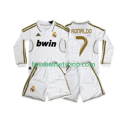 Günstige Fußball Trikotsatz Real Madrid Cristiano Ronaldo 7 2012 Retro Kinder Heimtrikot 2011 Langarm