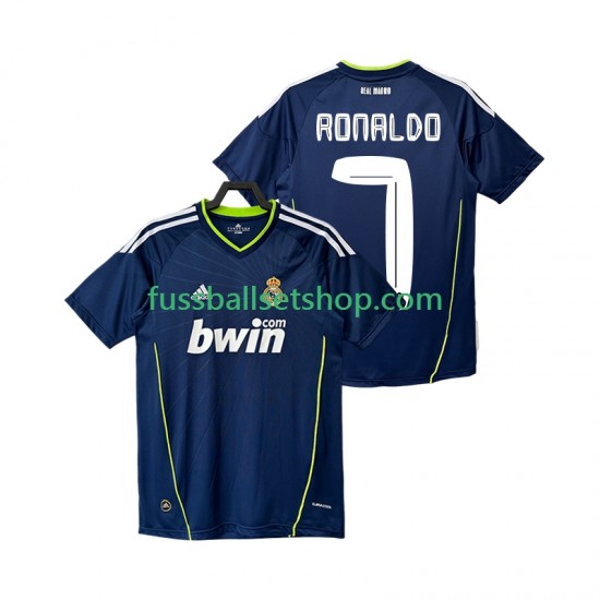 Günstige Fußball Trikotsatz Real Madrid Cristiano Ronaldo 7 Retro Herren Auswärtstrikot 2011 2010 Kurzarm