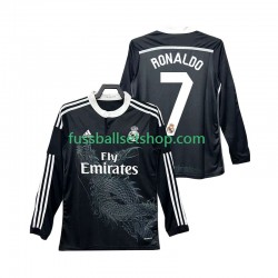Günstige Fußball Trikotsatz Real Madrid Cristiano Ronaldo 7 2014 2015 Retro Herren Ausweichtrikot Langarm