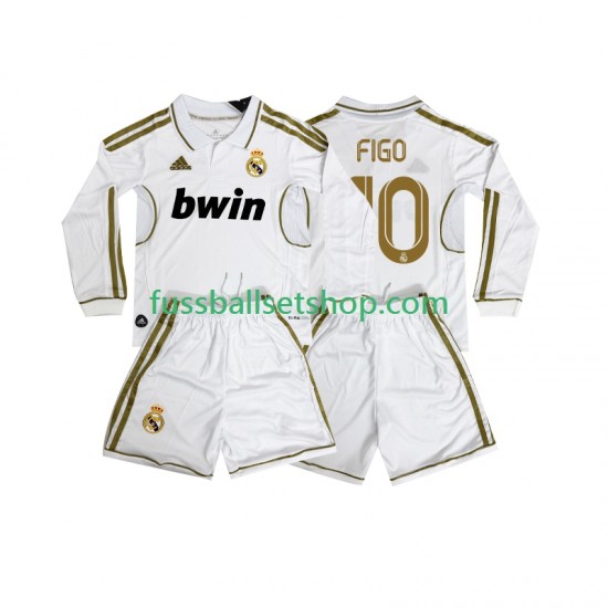 Günstige Fußball Trikotsatz Real Madrid FIGO 10 2012 Retro Kinder Heimtrikot 2011 Langarm