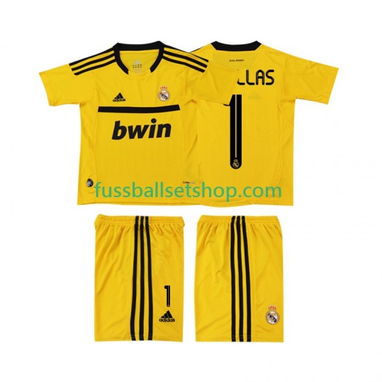 Günstige Fußball Trikotsatz Real Madrid CASILLAS 1 2012 Torwart Retro Kinder Heimtrikot 2011 Kurzarm