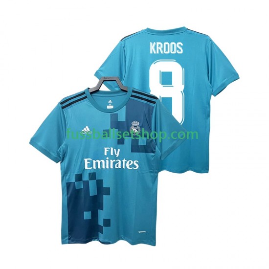 Günstige Fußball Trikotsatz Real Madrid KROOS 8 2017 2018 Retro Herren Ausweichtrikot Kurzarm