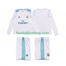 Günstige Fußball Trikotsatz Real Madrid 2017 2018 Retro Kinder Heimtrikot Langarm
