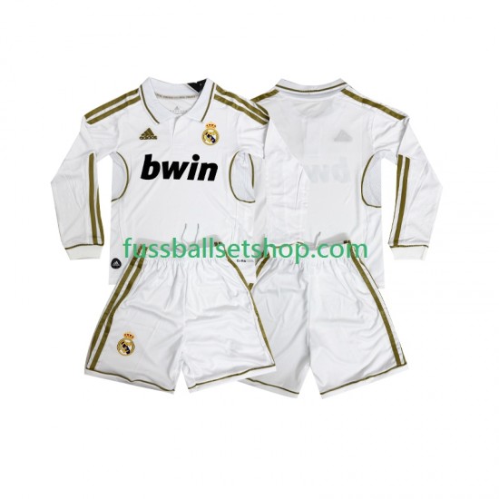 Günstige Fußball Trikotsatz Real Madrid 2012 Retro Kinder Heimtrikot 2011 Langarm