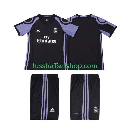 Günstige Fußball Trikotsatz Real Madrid 2016 2017 Retro Kinder Ausweichtrikot Kurzarm