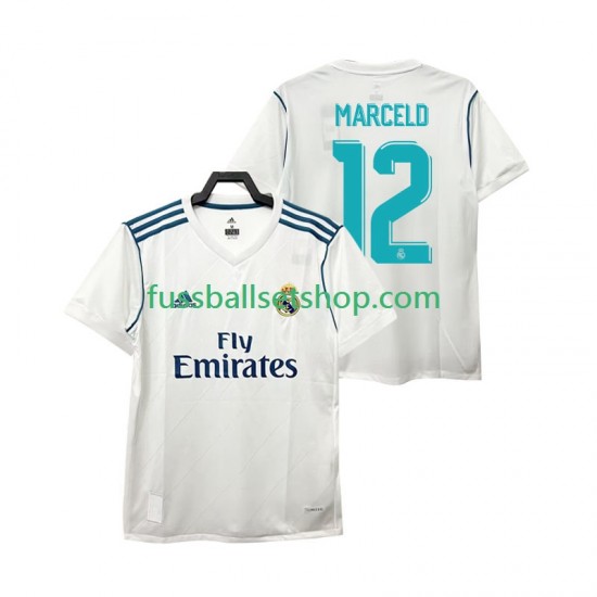 Günstige Fußball Trikotsatz Real Madrid MARCELD 12 2017 2018 Retro Herren Heimtrikot Kurzarm