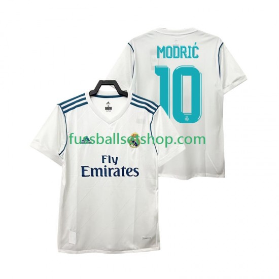 Günstige Fußball Trikotsatz Real Madrid Modrić 10 2017 Retro Herren Heimtrikot Kurzarm