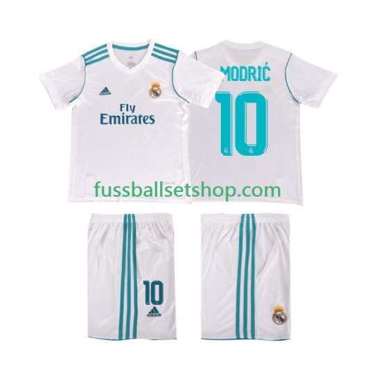 Günstige Fußball Trikotsatz Real Madrid Modrić 10 2017 2018 Retro Kinder Heimtrikot Kurzarm