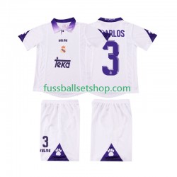 Günstige Fußball Trikotsatz Real Madrid R CARLOS 3 1997 Retro Kinder Heimtrikot 1998 Kurzarm