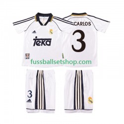 Günstige Fußball Trikotsatz Real Madrid R CARLOS 3 2000 Retro Kinder Heimtrikot 1998 Kurzarm