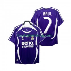 Günstige Fußball Trikotsatz Real Madrid RAUL 7 2007 Retro Herren Auswärtstrikot 2006 Kurzarm