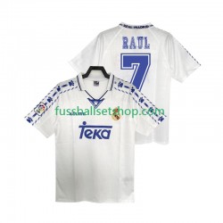 Günstige Fußball Trikotsatz Real Madrid RAUL 7 1996 1997 Retro Herren Heimtrikot Kurzarm