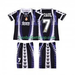 Günstige Fußball Trikotsatz Real Madrid RAUL 7 1997 Retro Kinder Ausweichtrikot 1998 Kurzarm