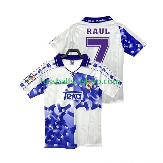 Günstige Fußball Trikotsatz Real Madrid RAUL 7 1996 1997 Retro Herren Ausweichtrikot Kurzarm