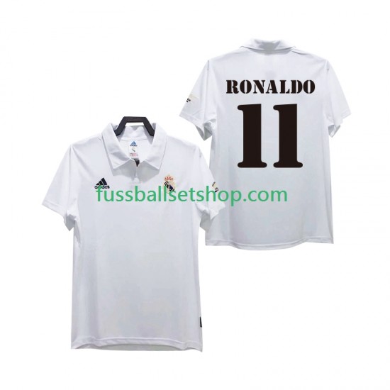 Günstige Fußball Trikotsatz Real Madrid RONALDO 11 2003 Retro Herren Heimtrikot 2002 Kurzarm