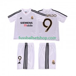 Günstige Fußball Trikotsatz Real Madrid RONALDO 9 2004 5 Retro Kinder Heimtrikot 2002 Kurzarm
