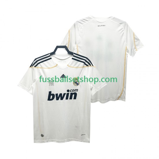 Günstige Fußball Trikotsatz Real Madrid 2009 Retro Herren Heimtrikot 2010 Kurzarm