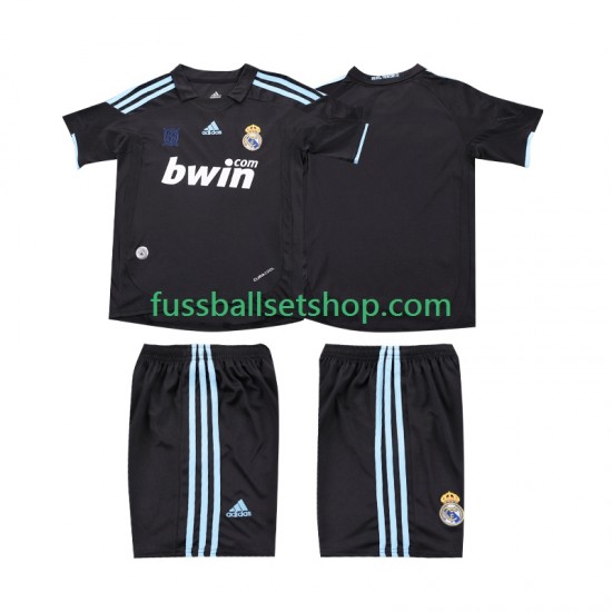 Günstige Fußball Trikotsatz Real Madrid 2009 Retro Kinder Auswärtstrikot 2010 Kurzarm