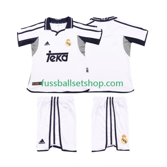 Günstige Fußball Trikotsatz Real Madrid 2001 Retro Kinder Heimtrikot 2002 Kurzarm