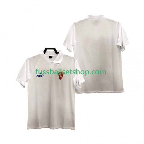 Günstige Fußball Trikotsatz Real Zaragoza 1995 Retro Herren Heimtrikot Kurzarm