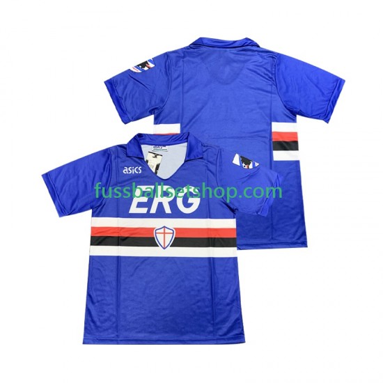 Günstige Fußball Trikotsatz Sampdoria 1990 1991 Retro Herren Heimtrikot Kurzarm